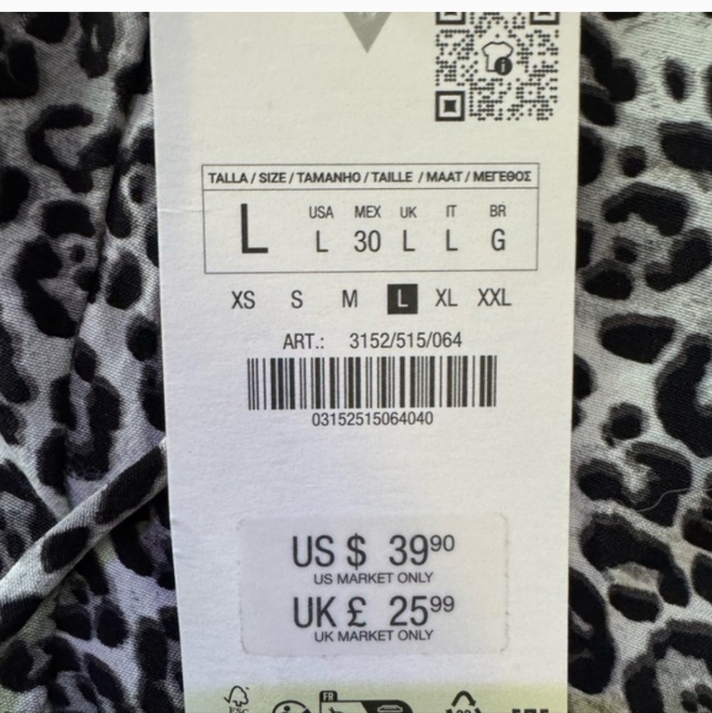 Zara Black and White Animal Print Trousers - Picture 4 of 4